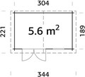 Palmako redskapsbod Lotta 5,6 m² 320 x 205 cm